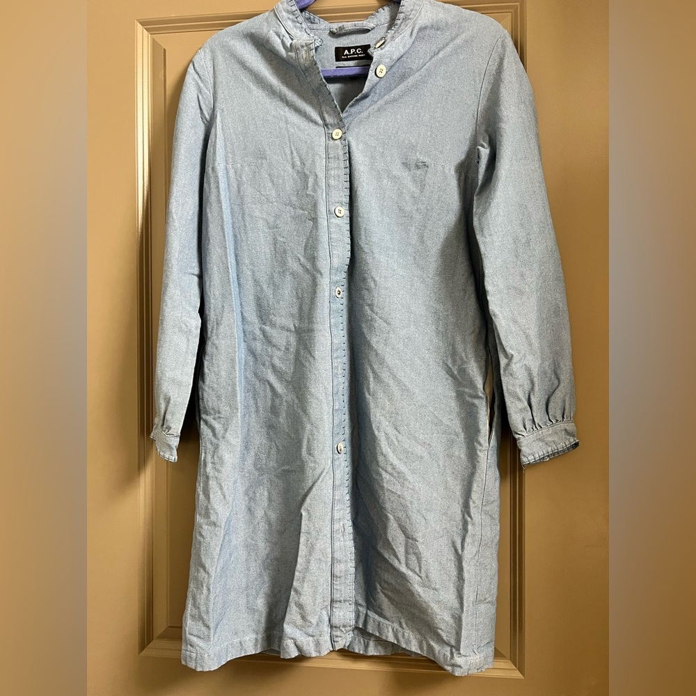 A.P.C. Women's Blue Denim Dress French Size 34 US 2 - Picture 2 of 5